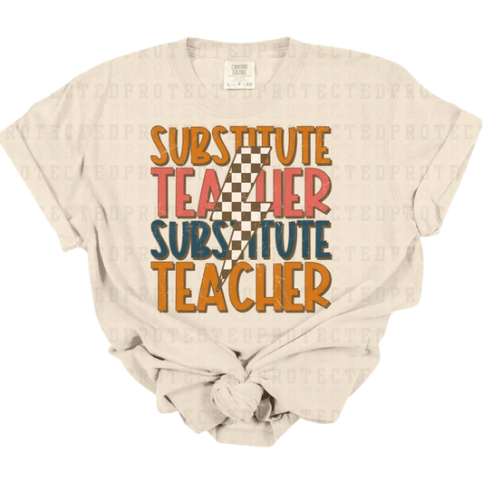 SUBSTITUTE TEACHER 2X *W/LIGHTENING BOLT & GRUNGE* (KRT)