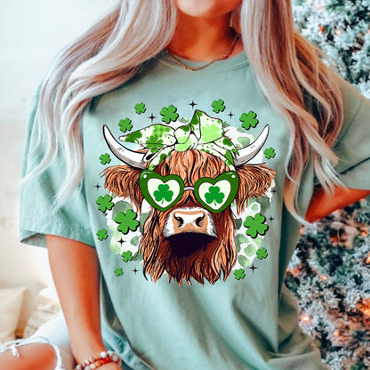 St Patrick's Day Highland Cow