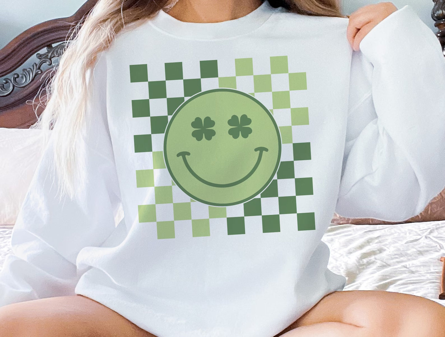 St. Patricks Day Retro Clover Smiley