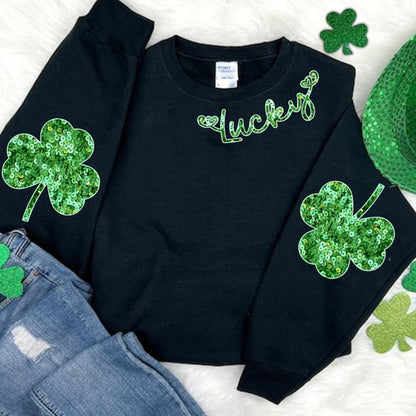 Lucky St Patrick's Day Faux Sequin