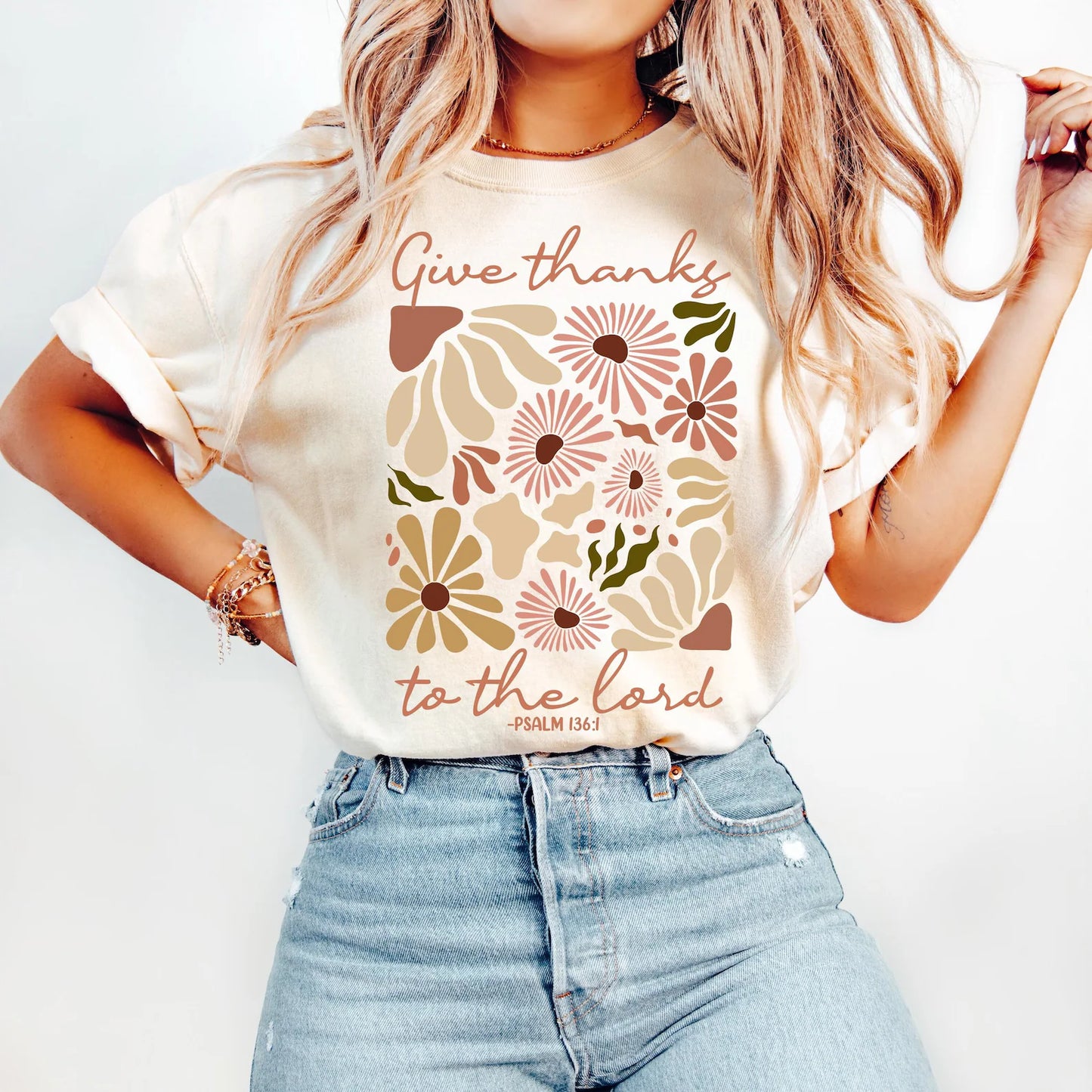 Give Thanks To The Lord, Boho Floral