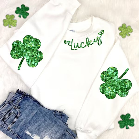 Lucky St Patrick's Day Faux Sequin